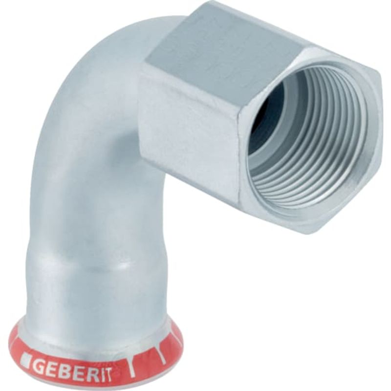Geberit Mapress C-Stahl Übergangsbogen 90Gr, mit IG d12-Rp3 / 8, Farbe grau Bild 1