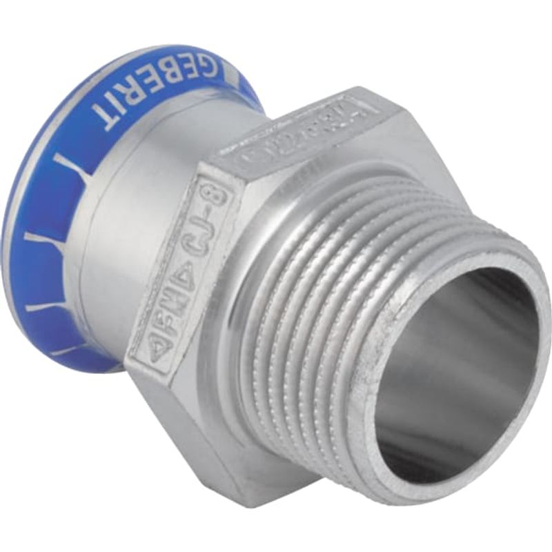 Geberit Mapress Edelstahl-Übergang 18 mm x 3/4" AG, LABS-frei, Farbe silberfarben Bild 1