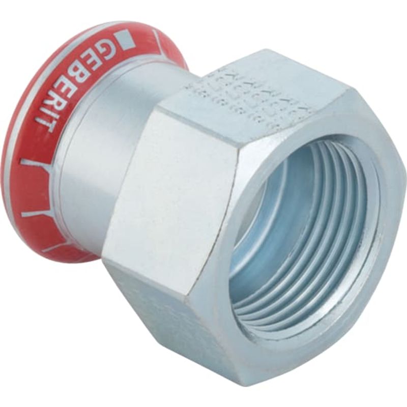 Geberit Mapress C-Stahl Übergang, mit IG d12-Rp3 / 8, Farbe grau Bild 1