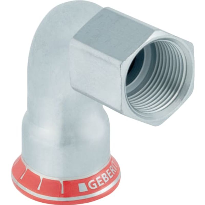 Geberit Mapress C-Stahl Übergangswinkel 90Gr, mit IG d28-Rp1 / 2, Farbe grau Bild 1