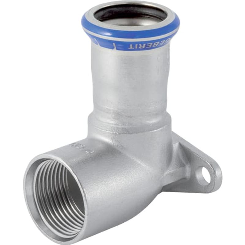 Geberit Mapress Edelstahl Anschlusswinkel 90Gr d22-Rp1 / 2, Farbe silberfarben Bild 1