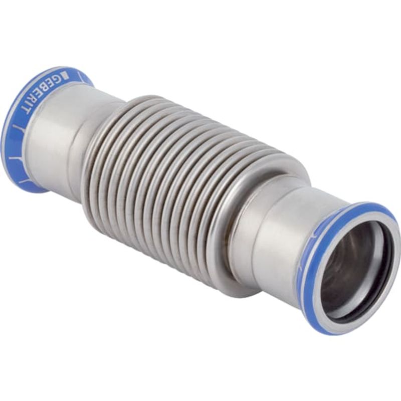 Geberit Mapress Edelstahl Axialkompensator, mit Pressmuffen d88,9, 286 mm, Farbe silberfarben Bild 1