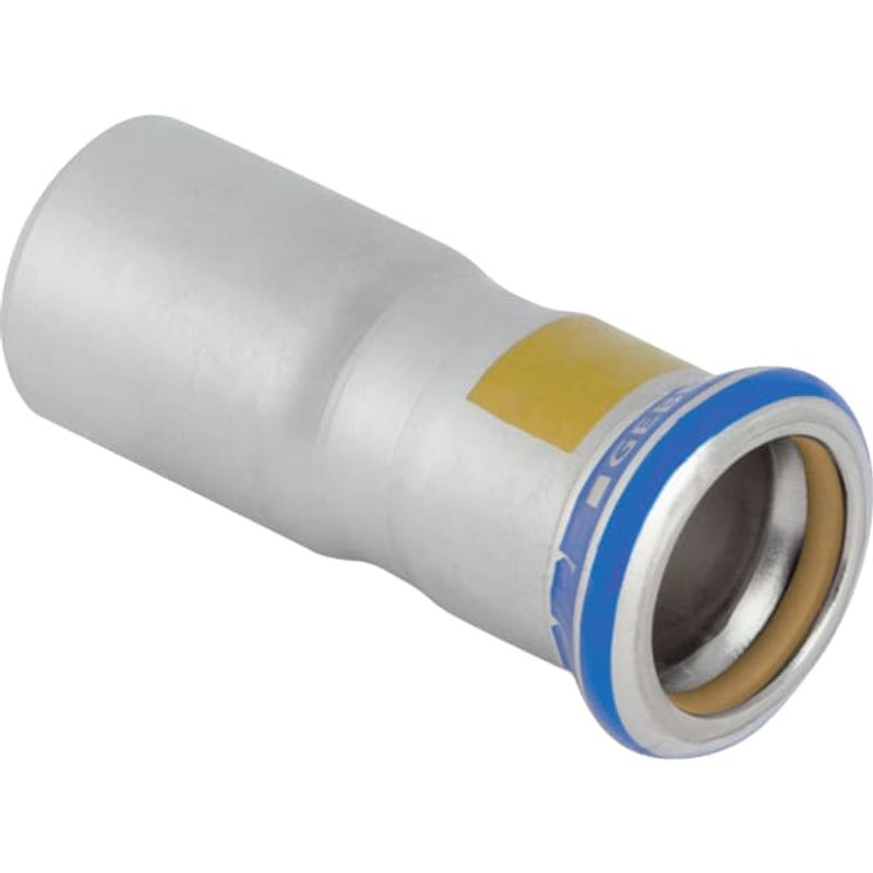 Geberit Mapress Edelstahl Reduktion, mit Einschubende (Gas) d42-22, 82 mm, Farbe silberfarben Bild 1