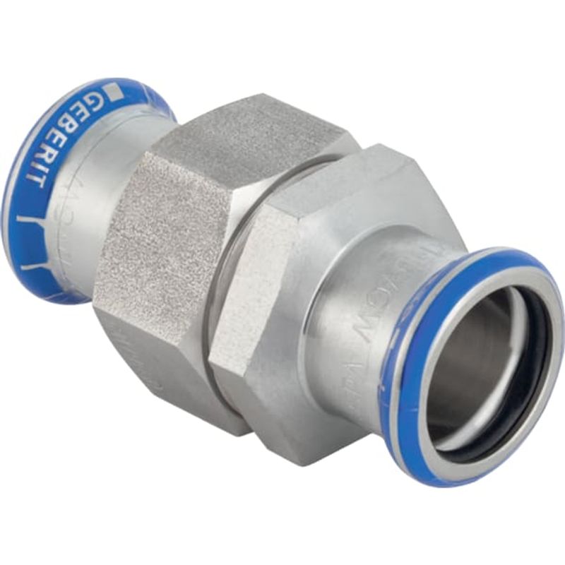 Geberit Mapress Edelstahl Verschraubung, mit Überwurfmutter aus ESt d42, 95 mm, Farbe silberfarben Bild 1