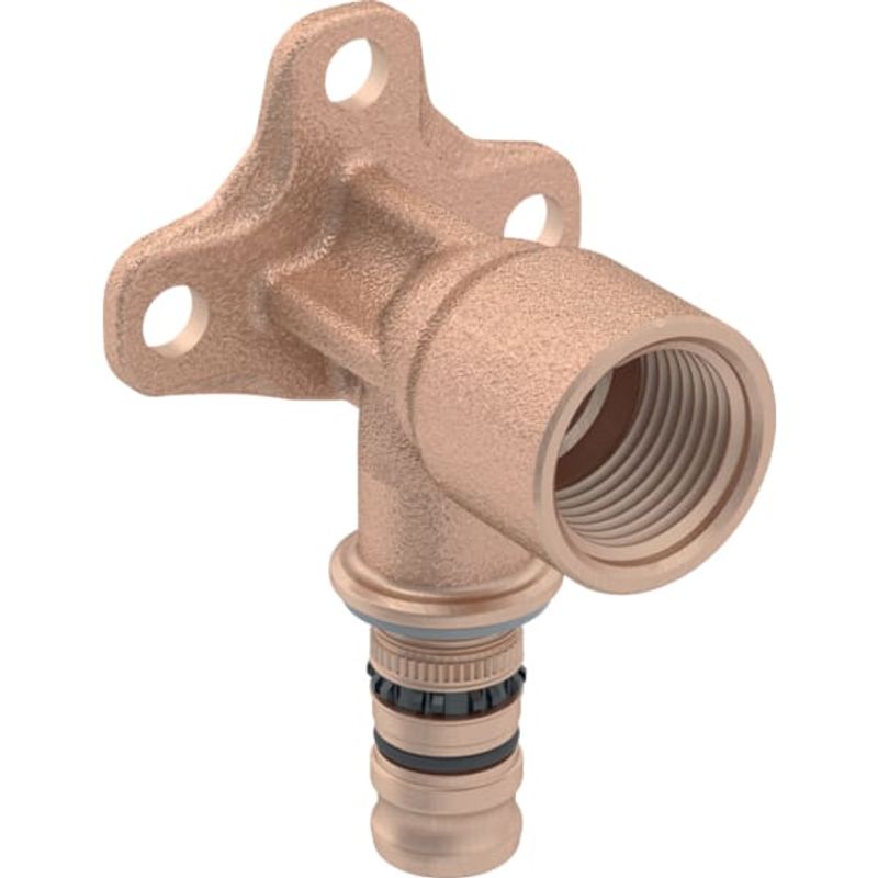 Geberit Anschlusswinkel 20 mm x 1/2" IG 90 Grad, Länge, mit Wandscheibe, 52 mm Bild 1