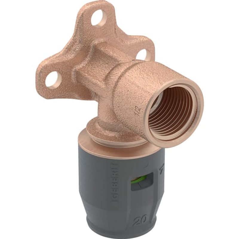 Geberit Rotguss Anschlusswinkel 90Grad 20 mm x 1/2" IG, 52 mm Bild 1