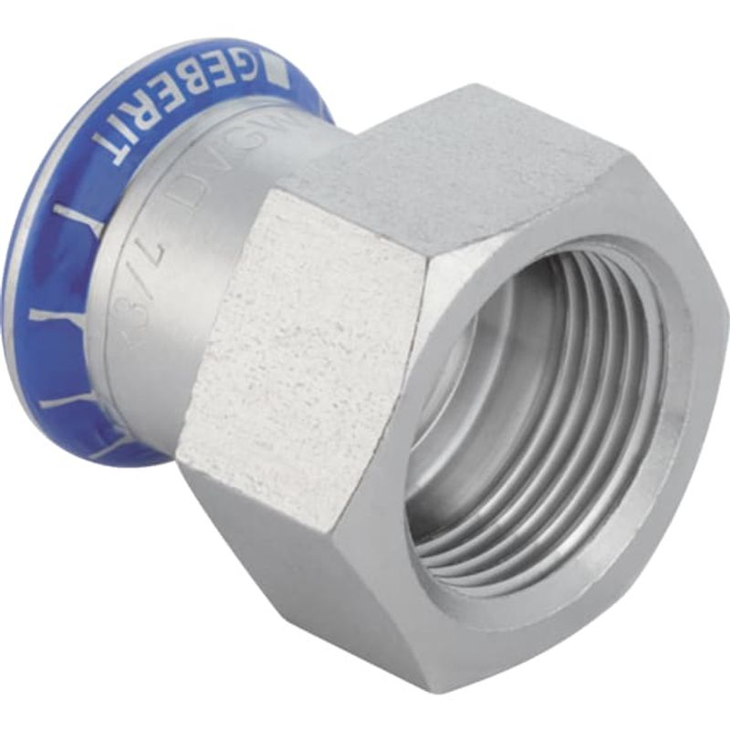 Geberit Mapress Edelstahl Übergang, mit IG d28-Rp1 / 2, 38 mm, Farbe silberfarben Bild 1