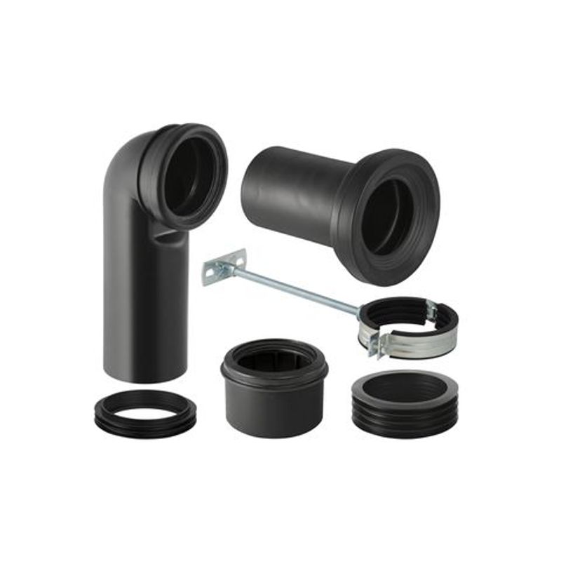 Geberit Set Anschlussbogen 90Gr, für Stand-WC, Farbe schwarz Bild 1