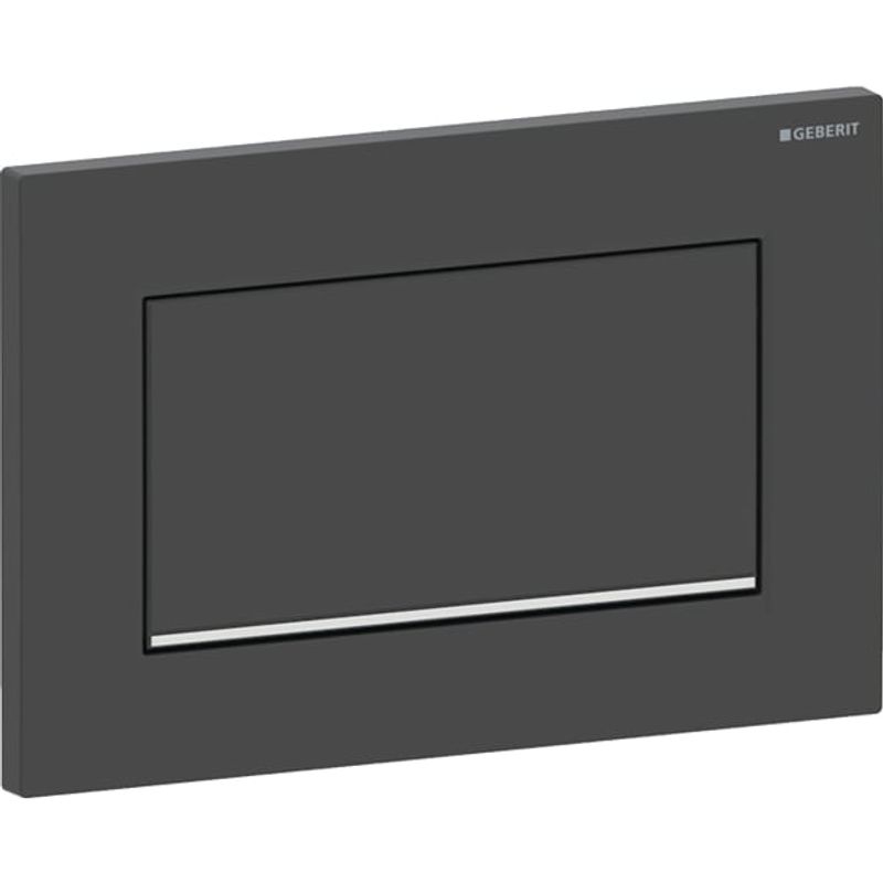 Geberit Sigma10 Betätigungsplatte, eckig, Spülstopp-Sp. verschraubte schwarz, Edelstahl / chrom glzd, 12 x 246 x 164 mm, Farbe schwarz, chrom Bild 1