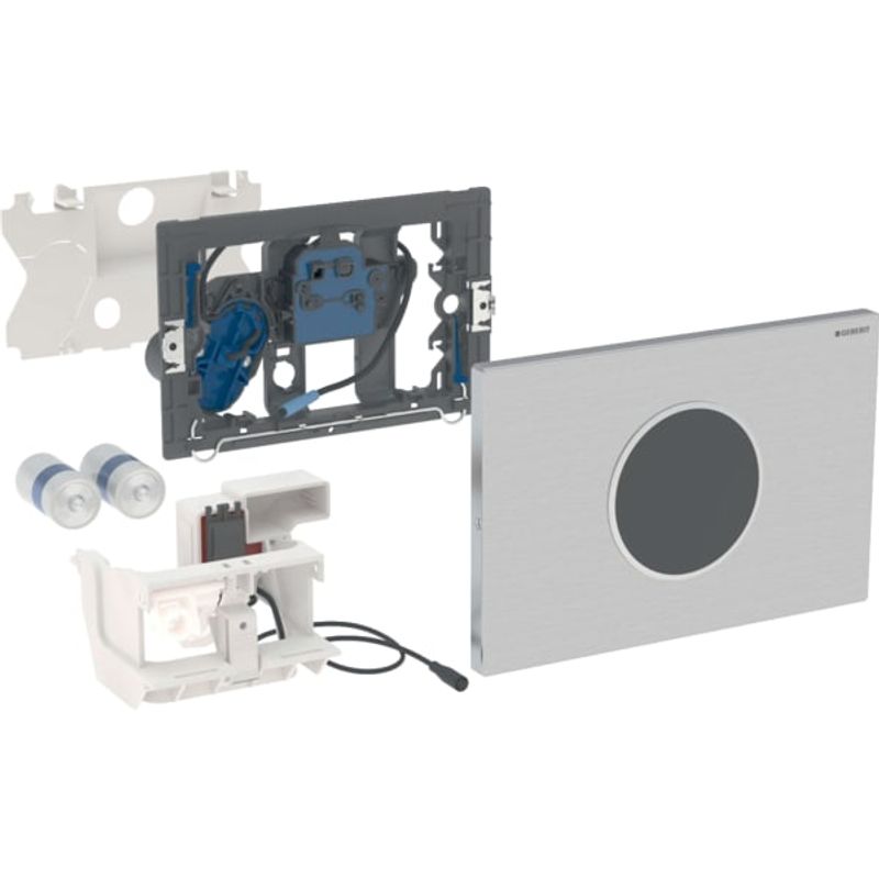 Geberit WC-SteuerungBatt, Sigma10 Betätigungsplatte, verschraubte 2-Mengen-Spülung edst. gebü./poliert / gebü, Farbe chrom Bild 1