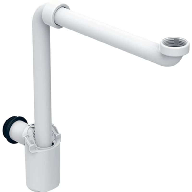 Geberit Tauchrohrgeruchverschluss, für WB, 1 1/4", Raumsparmodell, Abgang horizontal, Farbe weiß Bild 1