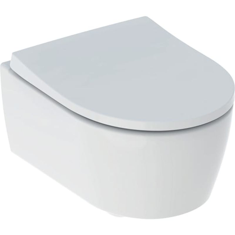 Geberit iCon Set Wand-WC, mit WC-Sitz, Rimfree Tiefspüler, verk. Ausladung T:49 cm, Farbe weiß Bild 1