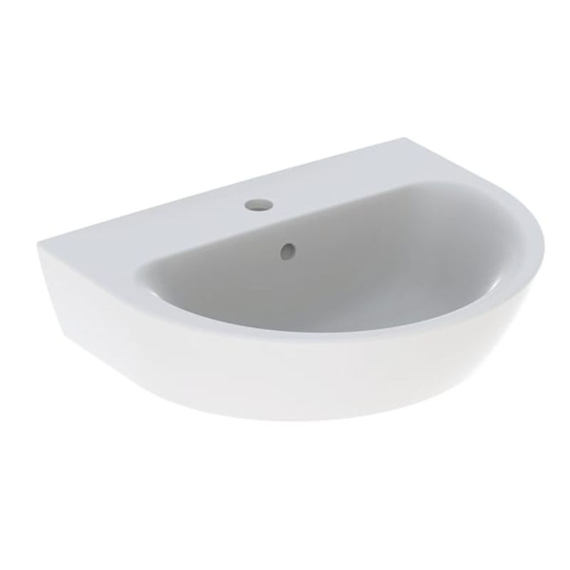 Geberit Waschtisch, 550 x 450 mm, mit HL, mit ÜL, weiss, KeraTect, 190 x 550 x 450 mm, Farbe weiß Bild 1