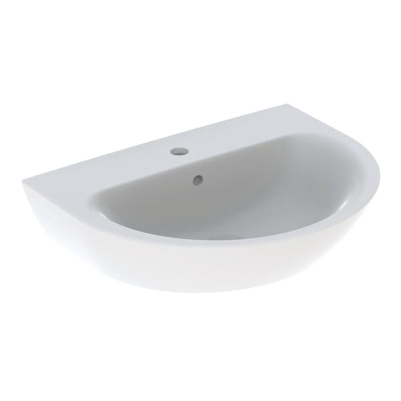 Geberit Waschtisch, 650 x 500 mm, mit HL, mit ÜL, weiss, 190 x 650 x 500 mm, Farbe weiß Bild 1