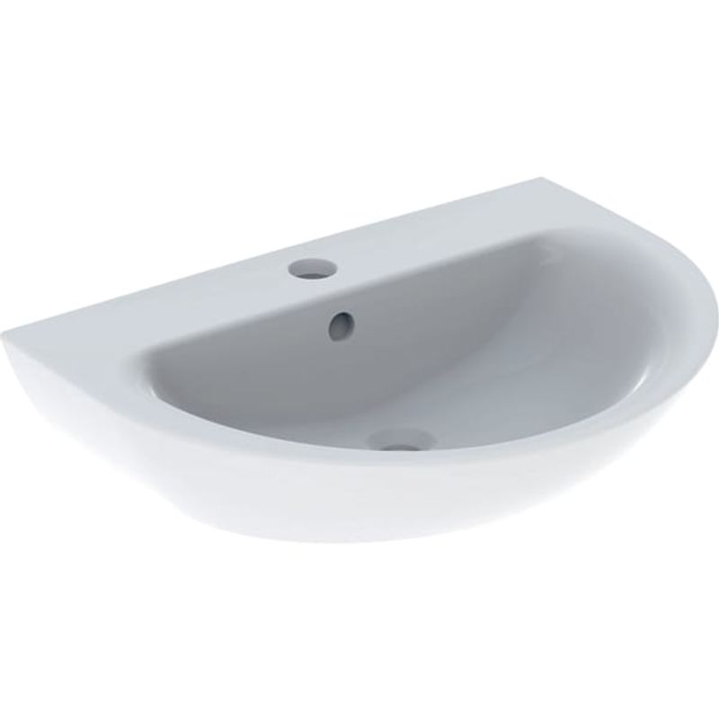 Geberit Waschtisch, 700 x 520 mm, mit HL, mit ÜL, weiss, 195 x 700 x 520 mm, Farbe weiß Bild 1