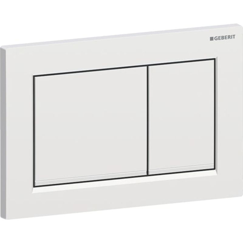 Geberit Betätigungsplatte Omega30, für 2-Mengen-Spülung, matt verchromt, 10 x 212 x 142 mm, Farbe chrom Bild 1