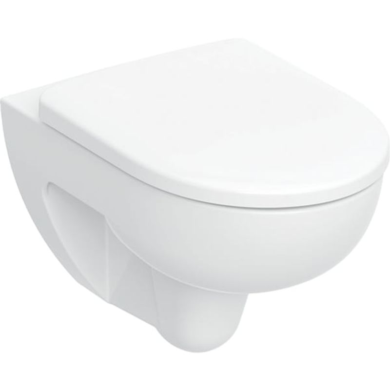 Geberit Wand-Tiefspül-WC-Set, spülrandlos, Sitz mit AS, 405 x 370 x 540 mm, Farbe weiß Bild 1