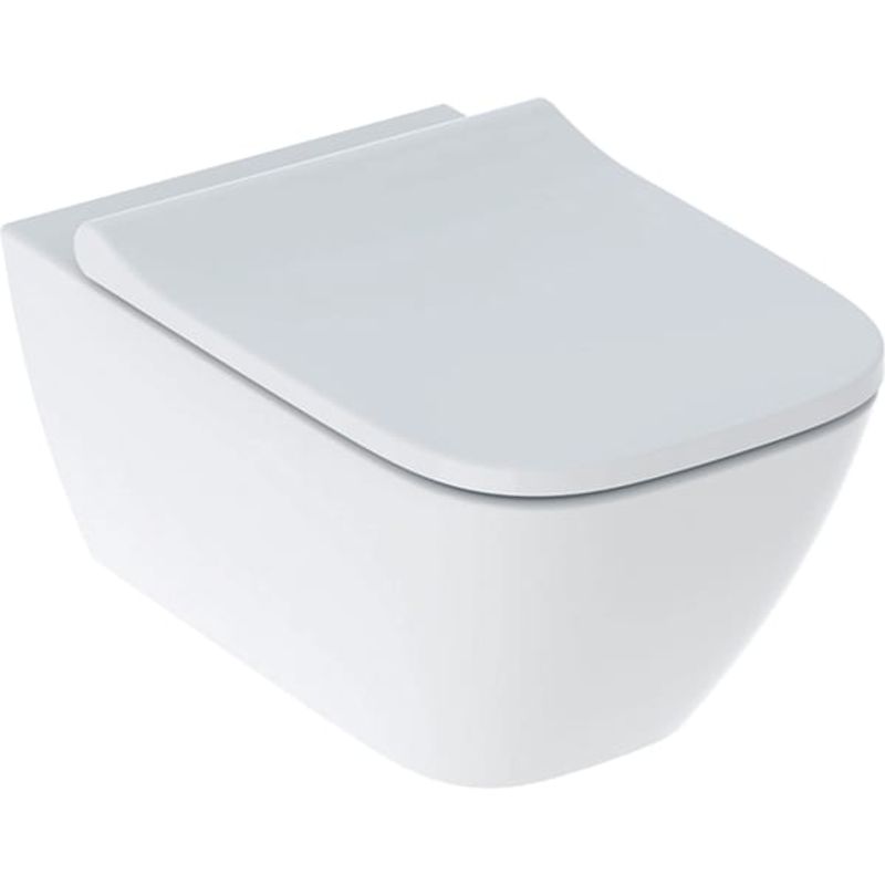Geberit Square Wand-Tiefspül-WC Set WC-Sitz, mit AS, spülrandlos, 375 x 355 mm, Farbe weiß Bild 1