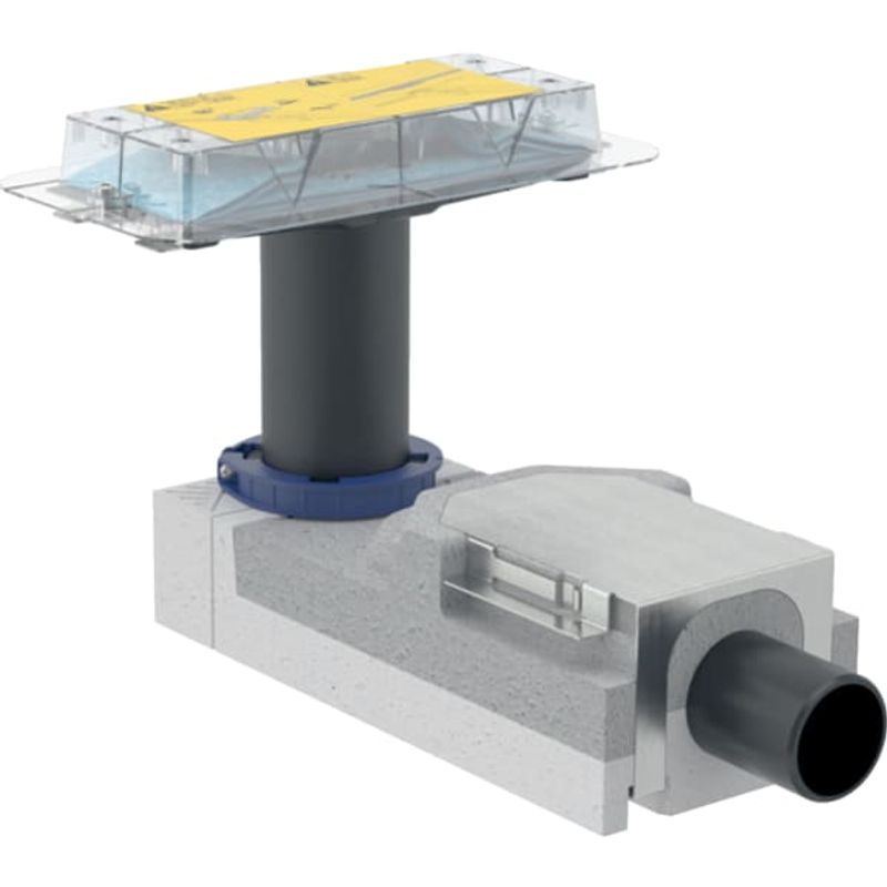 Geberit Duschrinnen Rohbauset Cleanline, DN 50, FB-Aufbauhöhe, ab Baujahr 90 mm, 90 x 300 x 130 mm Bild 1