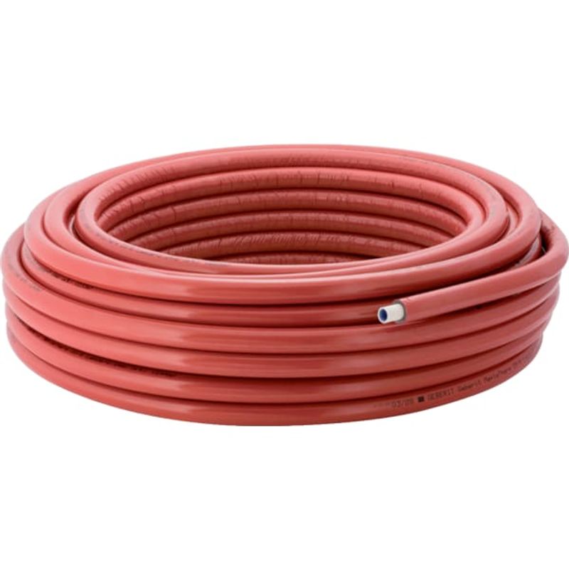 Geberit Systemrohr ML Therm Flow / PushFit 16 mm, 6 mm rund vorged, im Ring j.50m, Farbe rot Bild 1