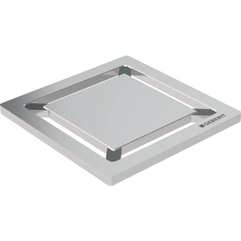 Geberit Designrost Square, 80 x 80 mm Edelstahl gebürstet, 5 x 80 x 80 mm, Farbe Edelstahl-Optik (silber) Bild 1