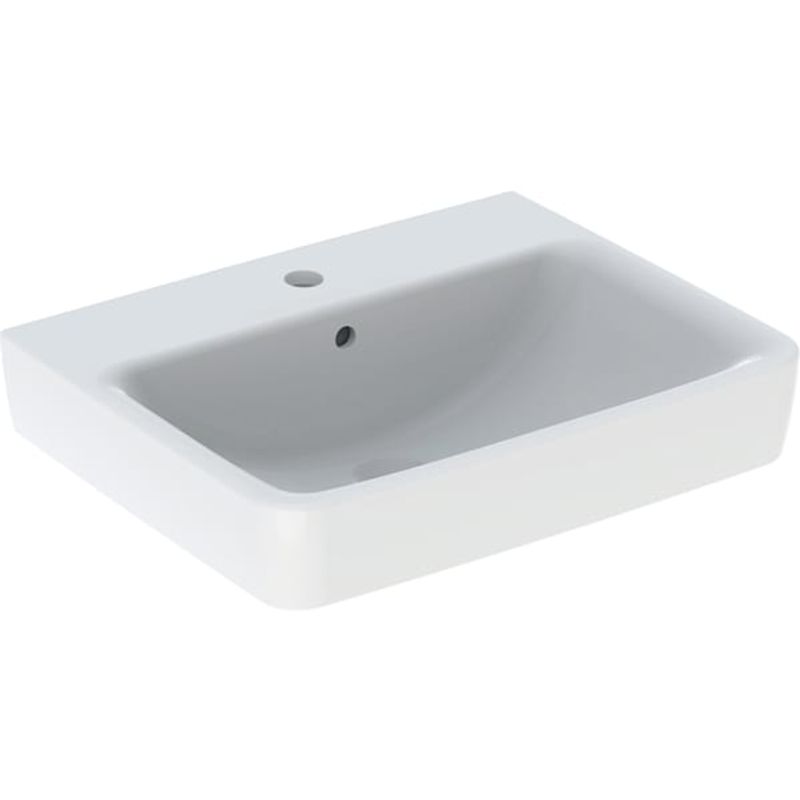 Geberit Waschtisch, unterbaufaehig, 550 x 440 mm, mit HL, mit ÜL, weiss, 180 x 550 x 440 mm, Farbe weiß Bild 1