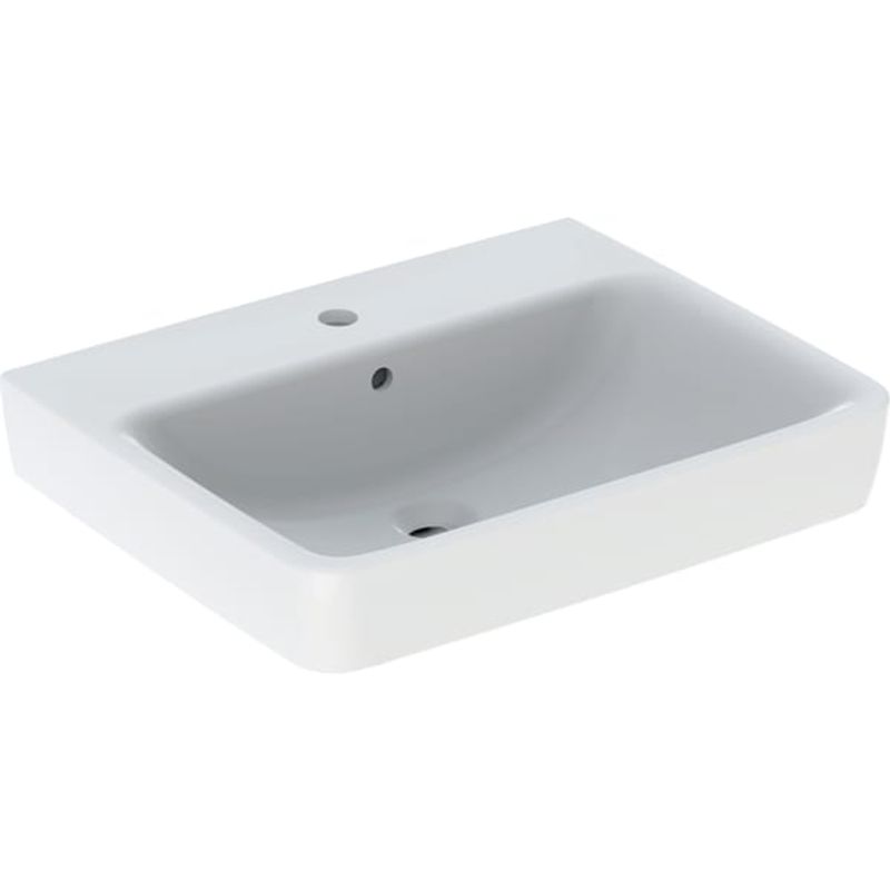 Geberit Waschtisch, unterbaufaehig, 600 x 480 mm, mit HL, mit ÜL, weiss, KeraTect, 185 x 600 x 480 mm, Farbe weiß Bild 1