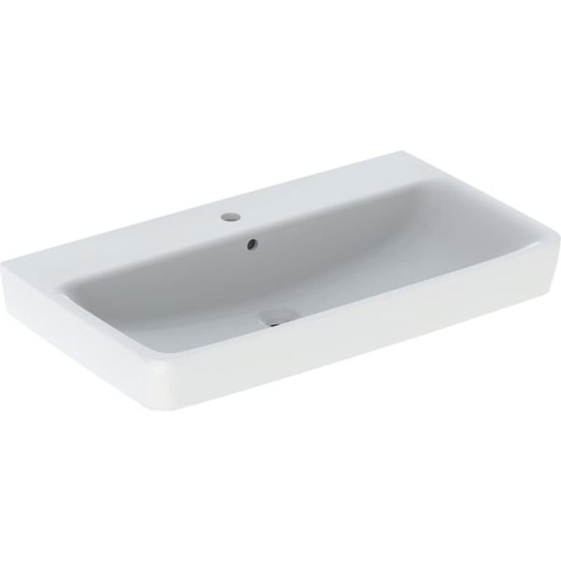 Geberit Waschtisch, unterbaufaehig, 850 x 480 mm, mit HL, mit ÜL, weiss, 185 x 850 x 480 mm, Farbe weiß Bild 1