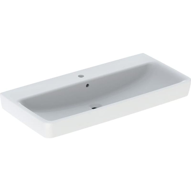 Geberit Waschtisch, unterbaufaehig, 1000 x 480 mm, mit HL, mit ÜL, weiss, 185 x 1000 x 480 mm, Farbe weiß Bild 1