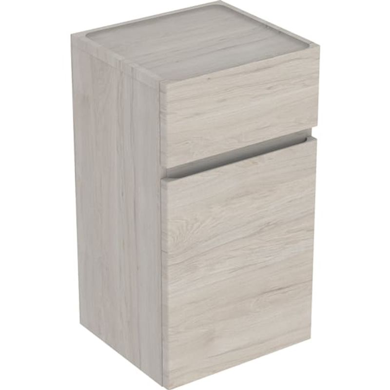 Geberit Renova Plan Seitenschrank mit 1 Tür 1 Schublade, 39 x 70 x 36 cm, Nussbaum hi hell, 700 x 390 x 360 mm, Farbe nussbaum hickory hell Bild 1