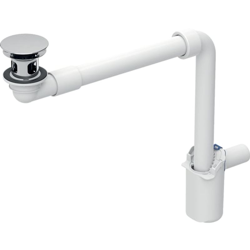 Geberit WT Ablauf d32 / 40 Raumsparmodell, mit freiem Auslauf, Ventilab. glanzverchromt, 50 mm, Farbe chrom Bild 1