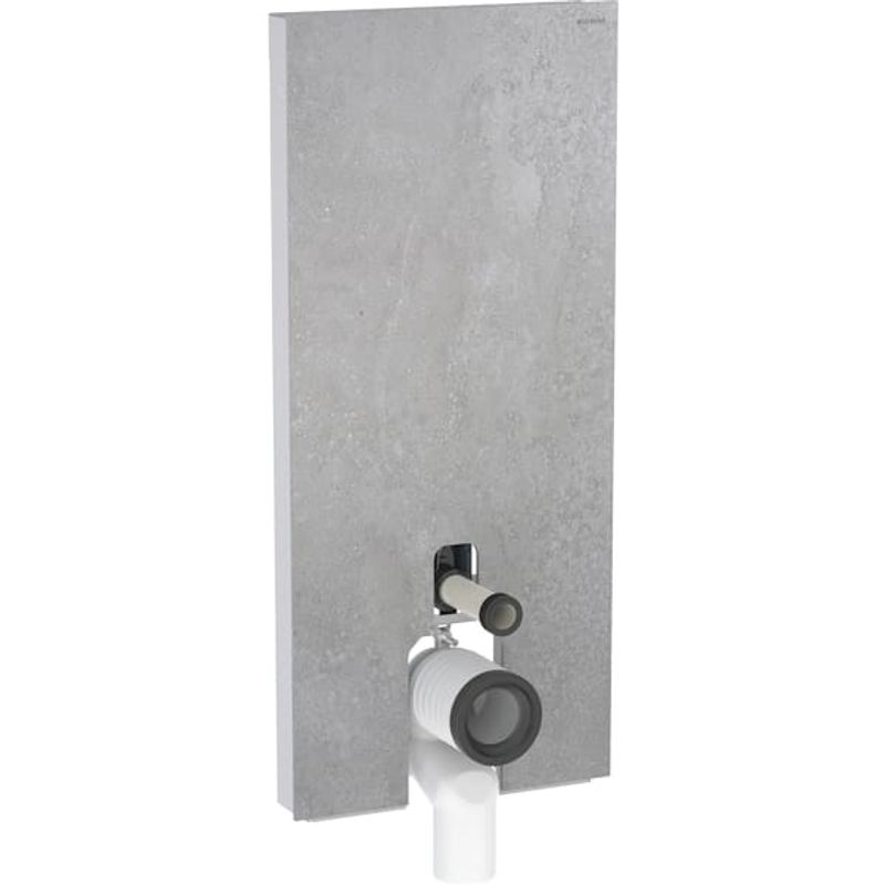 Geberit Monolith Plus Sanitärmodul für SWC 114 cm Steinzeug Betonoptik, Aluminium, 1140 x 505 x 106 mm, Farbe grau Bild 1