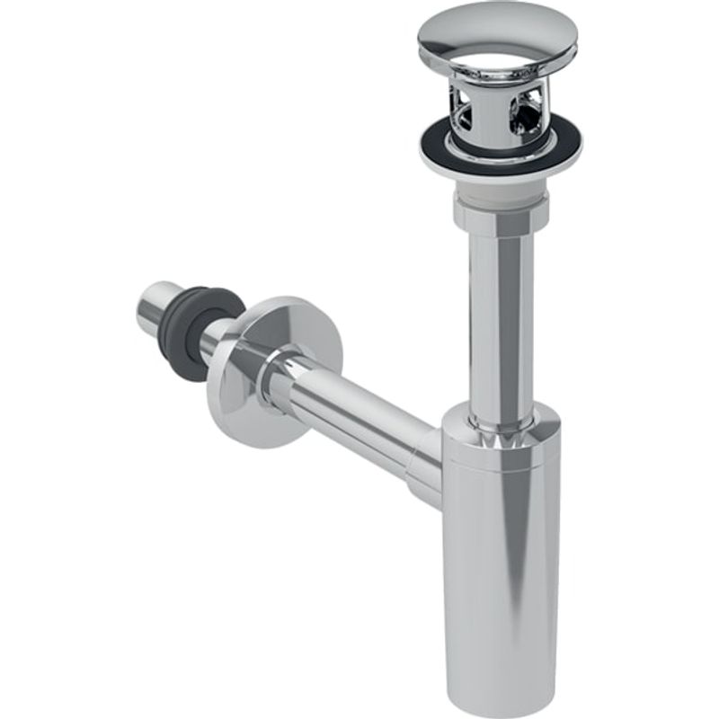 Geberit Waschbeckenablauf, mit Siphon Aussenventilstopfen, mit Druck-Bet. chrg, DN 32 / 40, Farbe chrom Bild 1