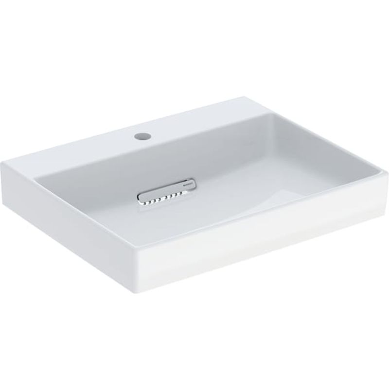 Geberit ONE Waschtisch 60 x 48 cm, CleanDrain mit Hl, ohne Ül, weiss, KeraTect / weiss glzd, 140 x 480 mm, Farbe weiß Bild 1