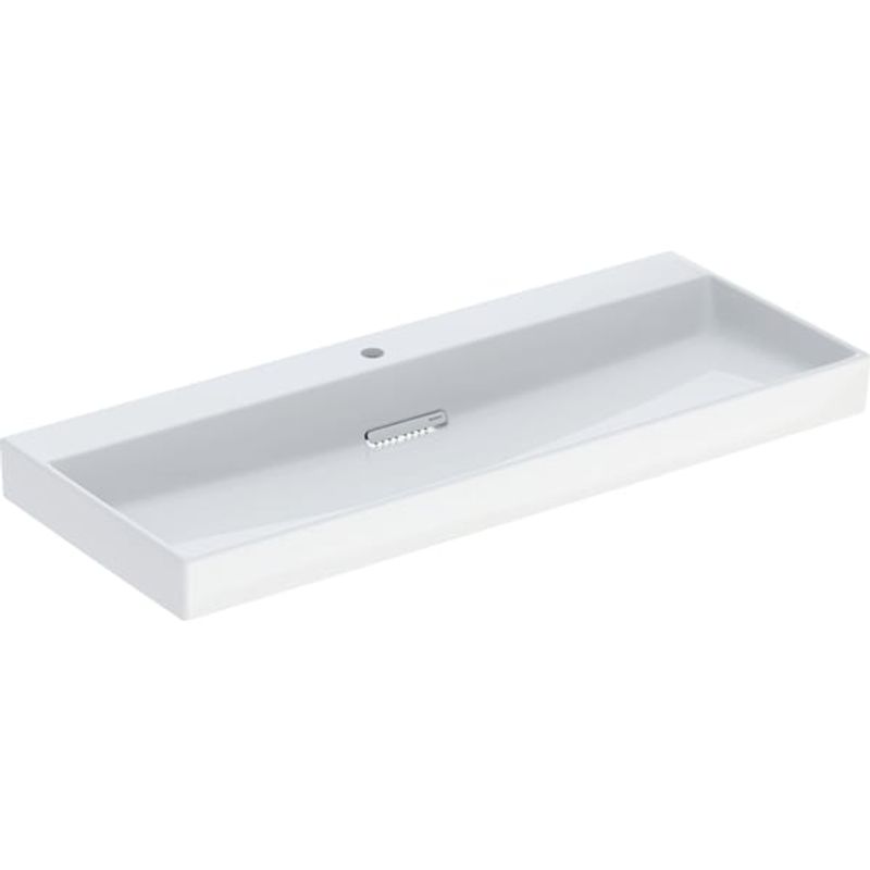 Geberit ONE Waschtisch 120 x 48 cm, CleanDrain mit Hl, ohne Ül, weiss, KeraTect / weiss glzd, 140 x 480 mm, Farbe weiß Bild 1