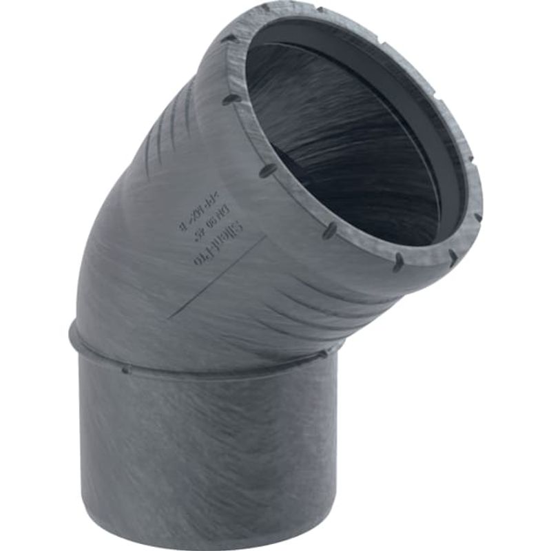 Geberit Bogen 45 Grad, DN 70, Farbe schwarz Bild 1
