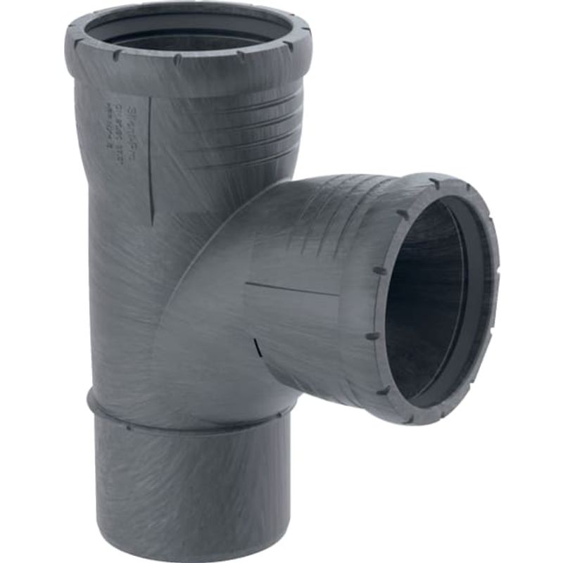 Geberit Bogenabzweig x 90 87,5 Grad, DN 100, Farbe schwarz Bild 1