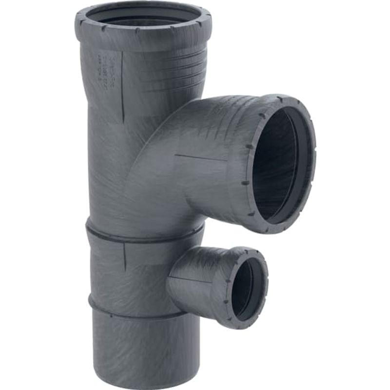 Geberit Kombibogenabzweig x 90 x 50 87,5 Grad, DN 100, Farbe schwarz Bild 1