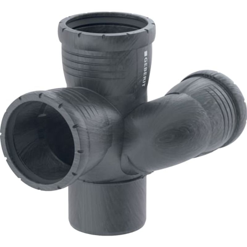 Geberit Schachtbogenabzweig x 100 x 70 87,5 Grad, links, DN 100, Farbe schwarz Bild 1