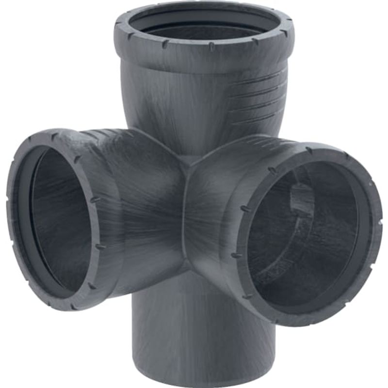 Geberit Silent-Pro Eckabzweig 87,5Gr d125 / 110/110, DN 125, Farbe schwarz Bild 1