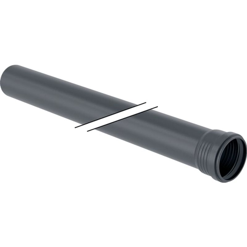 Geberit Rohr, mit 1 Muffe, 1000 mm, Farbe schwarz Bild 1
