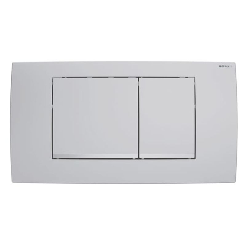 Geberit Twinline30 Betätigungsplatte, für 2-Mengen-Spülung mattchromom-lackiert, easy-to-clean-besch, 32 x 340 x 185 mm, Farbe chrom Bild 1
