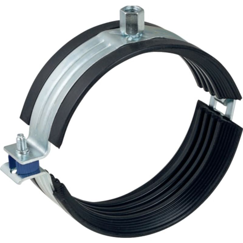 Geberit Rohrschelle gedaemmt, mit Gewindemuffe M8 / M10, DN 90, Farbe Zink Bild 1