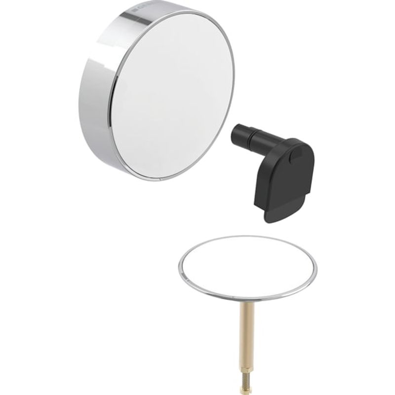 Geberit Split Fertigbauset d52, für BW-Ablauf, mit Drehbetätigung und Zulauf, weiss / chrg, Farbe weiß Bild 1