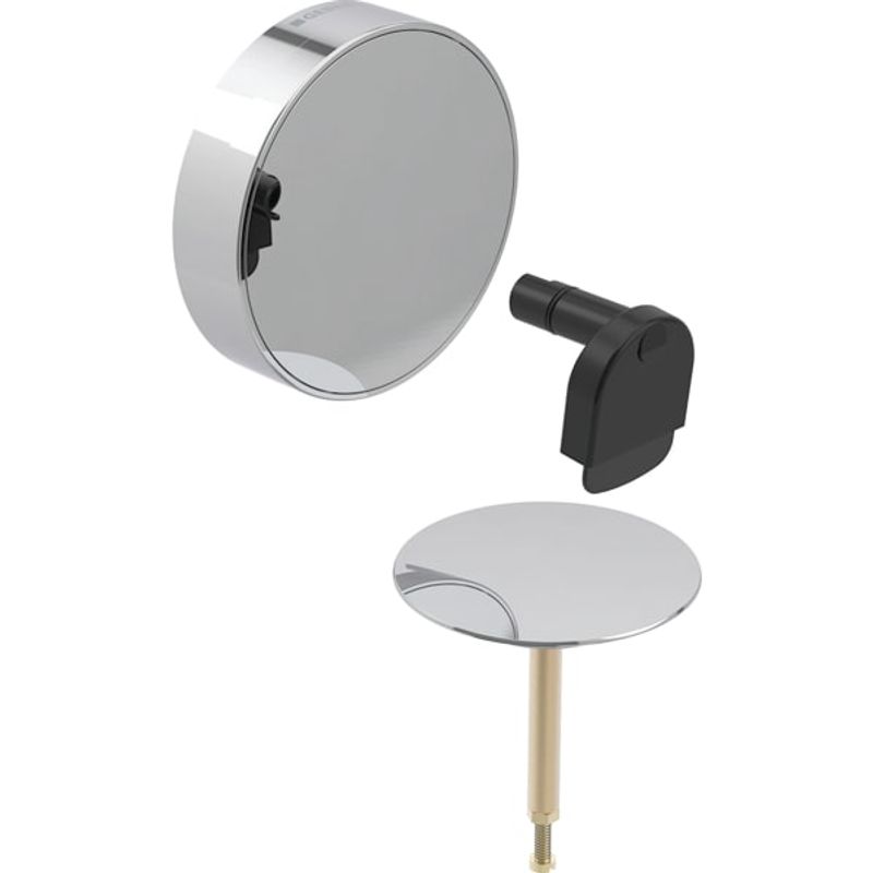 Geberit Fertigbauset Split, d52, mit Drehbetätigung und Zulauf, für Badewannen, Farbe chrom Bild 1