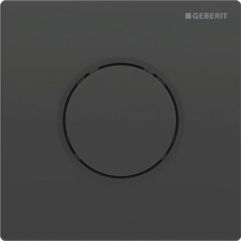 Geberit Typ 10 Urinalsteuerung, rund, pneum. Spülauslösung schwarz glaenzend/, Farbe schwarz Bild 1