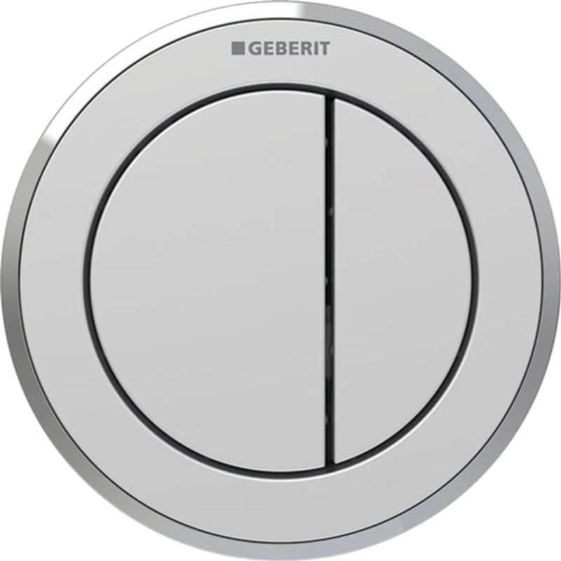 Geberit Typ 10 Fernbetaetigung, rund, pmeum. 2-M-Sp, Möbeldrücker, chrom, Edelstahl / chrg Bild 1