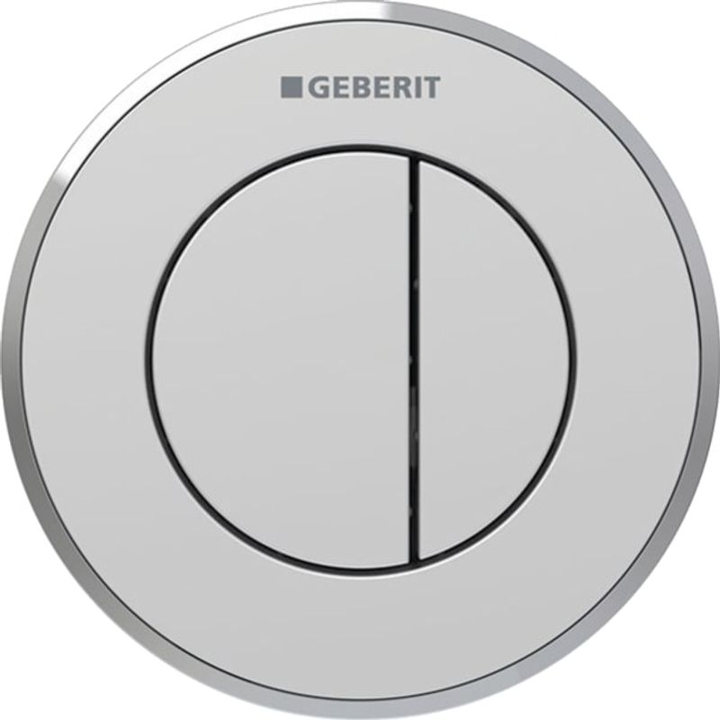 Geberit Typ 10 Fernbetaetigung, rund, pmeum. 2-M-Sp, UP-Drücker, chrom, Edelstahl / chrg Bild 1