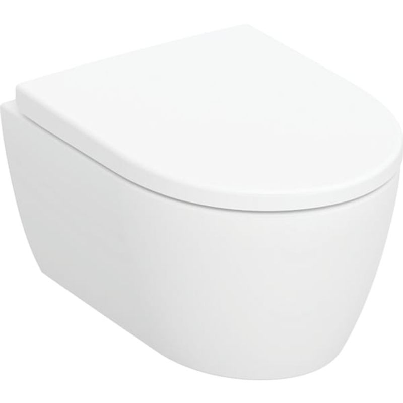 Geberit iCon Set Wand-WC, mit WC-Sitz, Rimfree Tiefspül-WC, verk. Ausladung 49 cm, 330 x 355 mm, Farbe weiß Bild 1