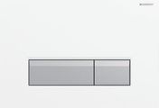 Geberit Sigma40 Betätigungsplatte für 2-Mengen-Spülung, weiss / Aluminium gebürstet, 22 x 266 x 182 mm, Farbe weiß Bild 1